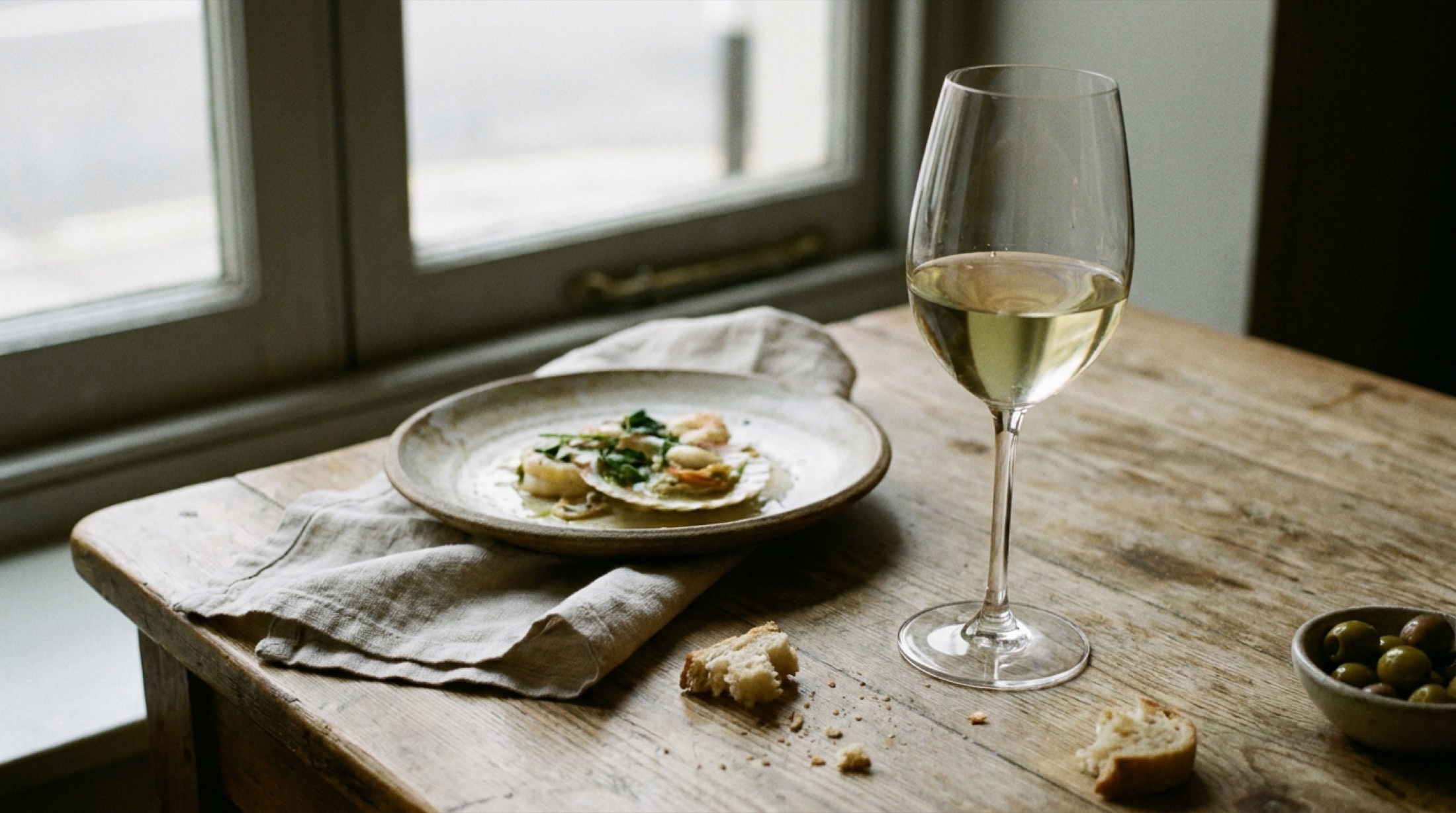 Chablis bağlarının kireçtaşlı yamaçları, öndeki ince şaraplık Chardonnay üzümleri