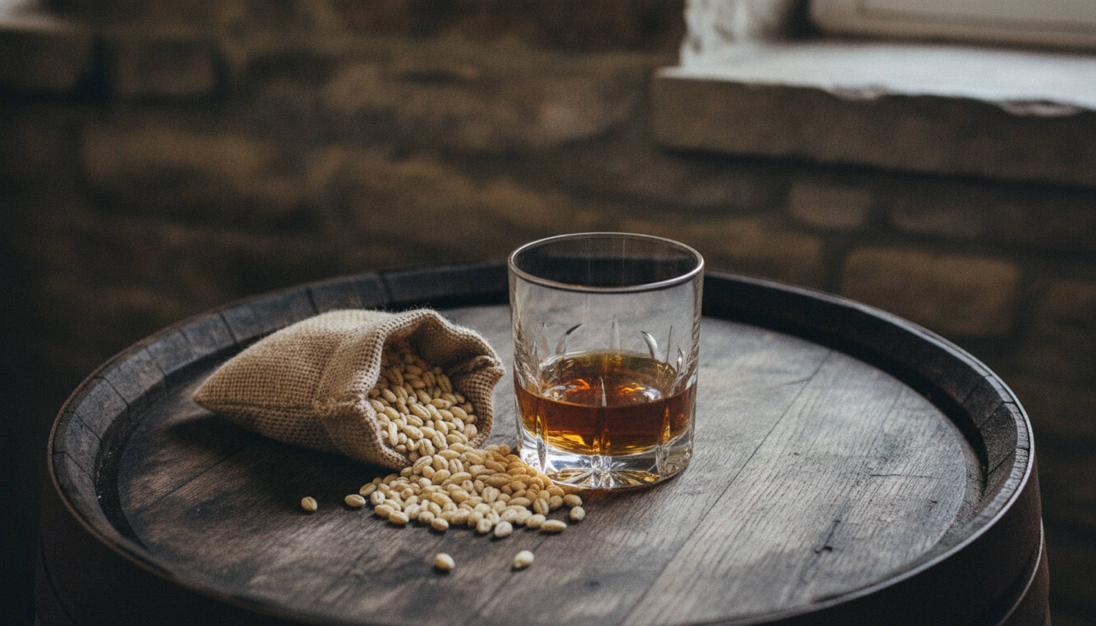 Three Ridings single malt viskisi, meşe fıçı ve arpa ile Yorkshire fon
