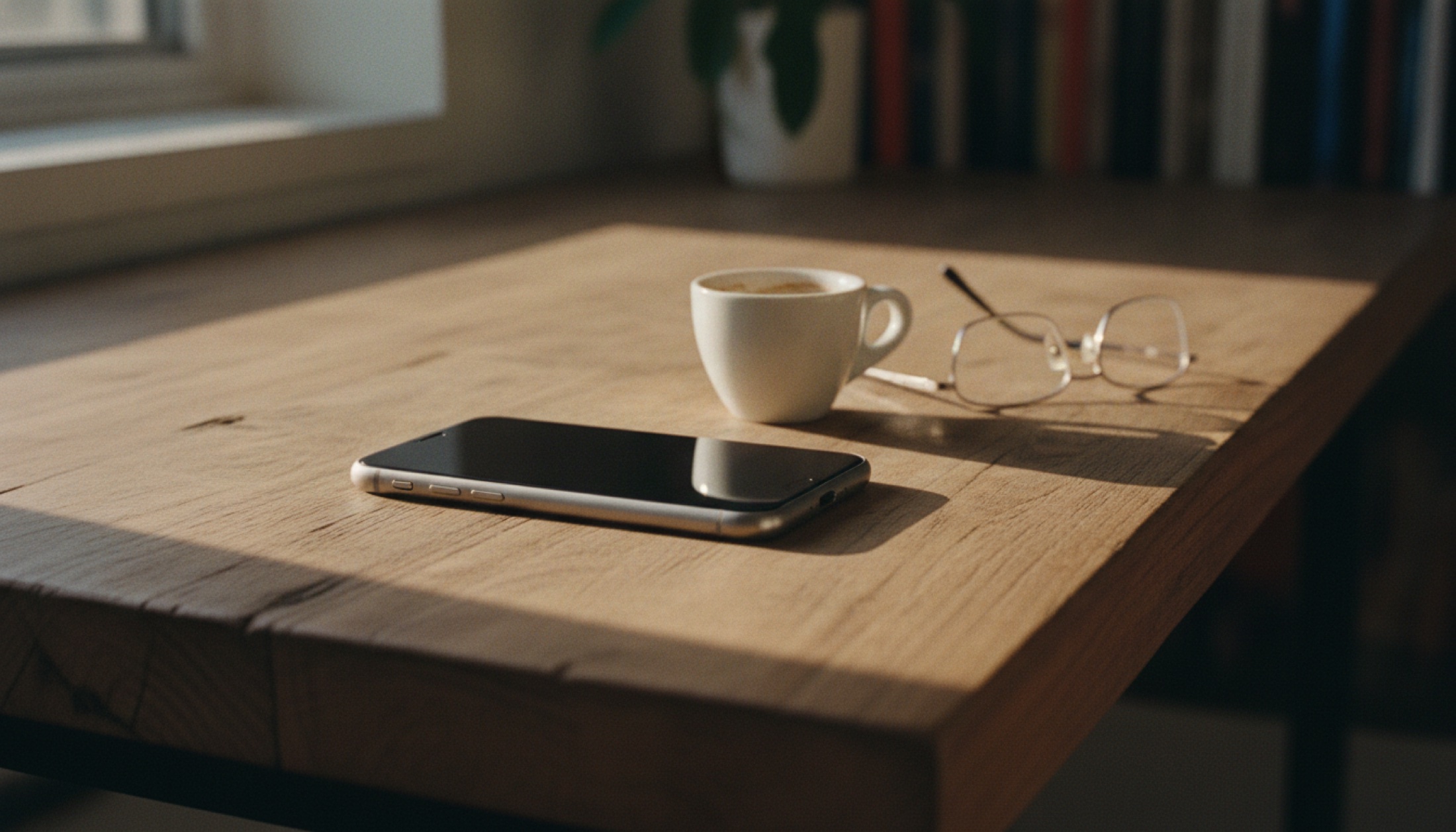 Beton yüzey üzerinde modern akıllı telefon, doğal ışıkta kamera modülü detayı