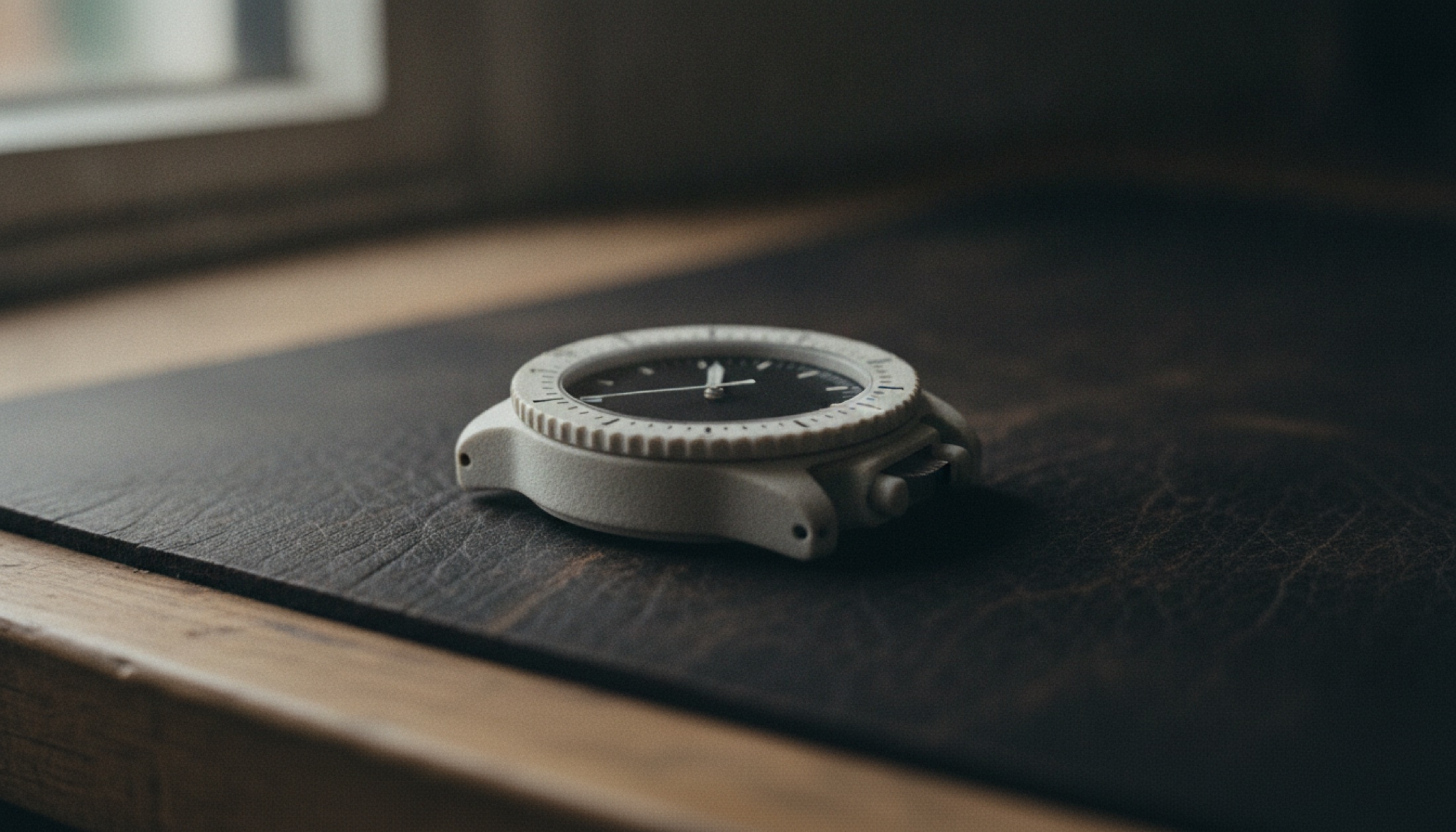 Beyaz seramik kasa ve döner çerçevesiyle IWC Pilot's Venturer Vertical Drive yakın çekim