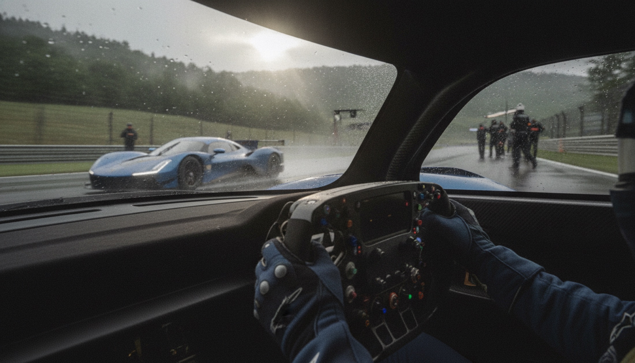WEC 2026 São Paulo — hypercar sınıfında pist üzerinde bir yarış anı, pit ekibi arka planda